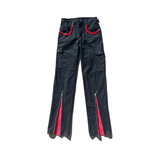 Black and Red Flare Pants